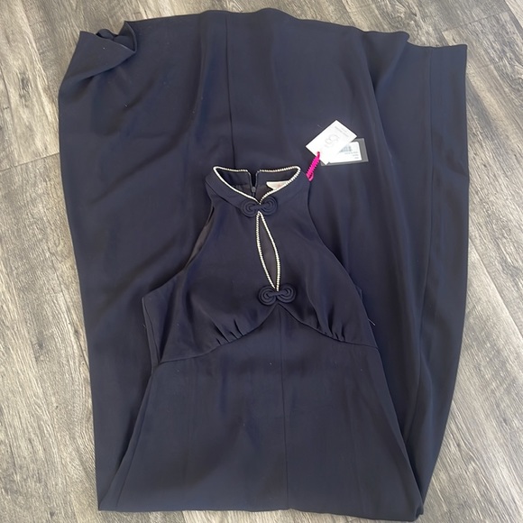 Julie Brown nyc dress maxi black evening rhinestones women’s 6 - Picture 1 of 6